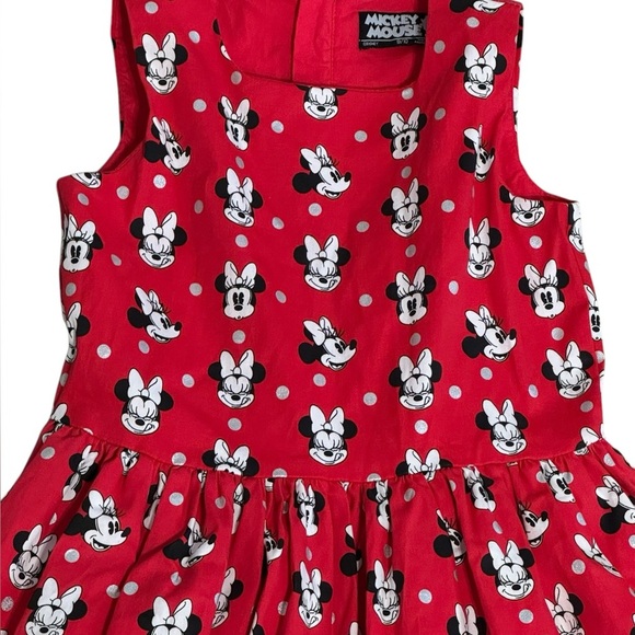 DISNEY Minnie Mouse Red Dress Polka Dot Bow‎ Mickey Size 9/10 9 10 Cruise Park - Picture 4 of 6